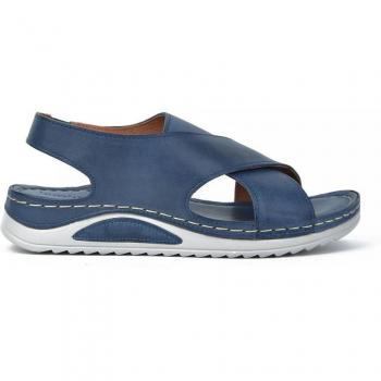 Sandalias de plataforma de mujer de piel con tiras cruzadas elásticas en liso