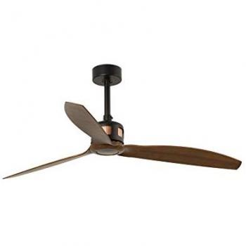 Ventilador de Techo Sin Luz Smart Fan DC Negro Copper Ø1280mm 33451WP Faro, Ventilador de techo de madera, control remoto incluido