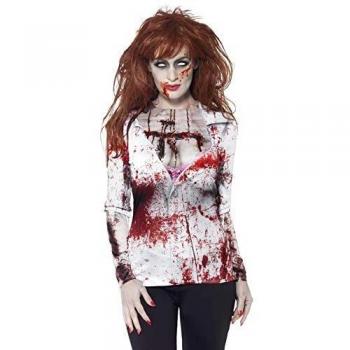 Smiffys - Disfraz de Zombi Mujer, Color Blanco