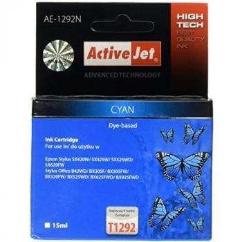 Cartucho de Tinta Compatible Activejet AE-1292N Cian (15 ml, Alta Capacidad)