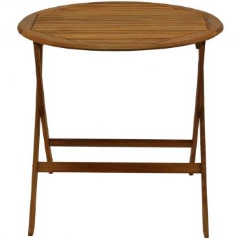 Miliboo - Mesa de jardín redonda de madera maciza 80 cm canopee