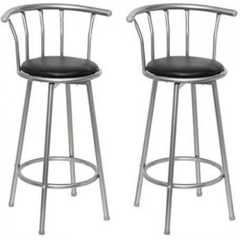2 Taburetes de bar acero y cuero