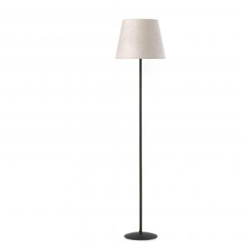 Lámpara de pie LORIS Metal con pantalla de tela blanca y base negra