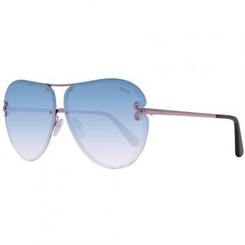 Emilio Pucci Women's Aviator Sunglasses EP0217 with Shiny Pink Frame and Blue Gradient Lenses, One Size