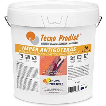 Impermeabilizante Elástico para Terrazas IMPER ANTIGOTERAS - Caucho Blanco 15 Litros - Rehabilitación y Protección