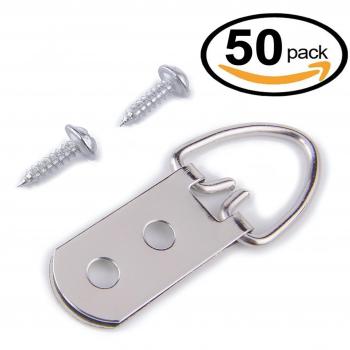 suyizn 50 unidades resistente D anillo perchas de imagen con tornillos doble agujeros PH-3
