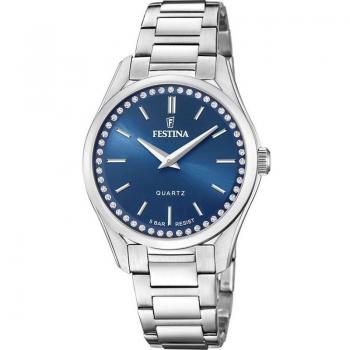 Festina Ladies Steel Watch with Steel Bracelet & Zirconia Setting (Model F20583/3)