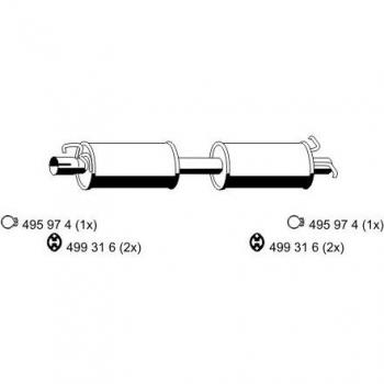 Medio schalldà£  ¤ mpfer sin luxes Ford Transit Bus