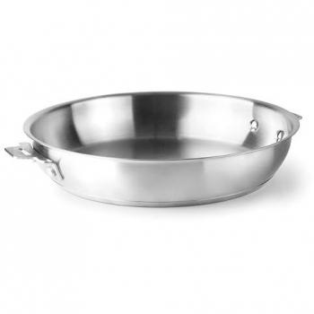 Sartén de Acero Inoxidable 28 cm con Mango Desmontable, Apta para Inducción y Horno, Lacor