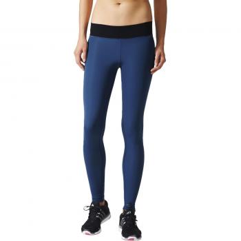 adidas Wo Long Tight - Mallas para mujer, color azul / negro, talla L