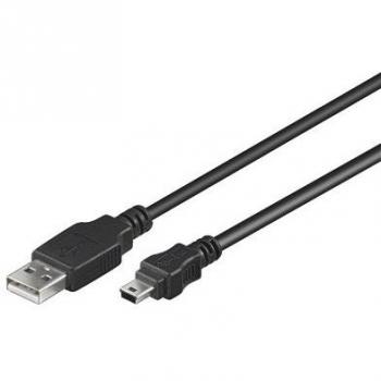 Cable USB 2.0 A a Mini B 5 pines Hi-Speed 0,3 m negro