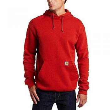 Carhartt WIP Men's Polycotton Stretchable Sleeve Logo Hooded Sweatshirt - Black - Size: Regular/36