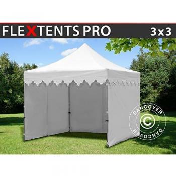 Carpa Plegable Rápida FleXtents Pro 'Marruecos' 3x3m Blanca con 4 Laterales Impermeables