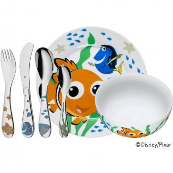 WMF Disney Buscando a Nemo - Vajilla para niños 6 piezas, incluye plato, cuenco y cubertería