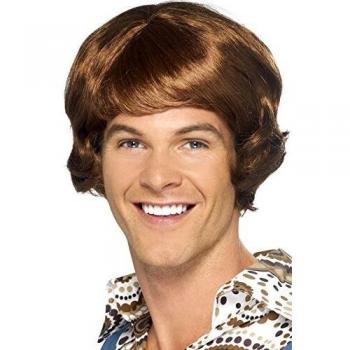 Smiffy's Disco Mullet Wig LIGHT BROW Costume Accessories Fancy Dress