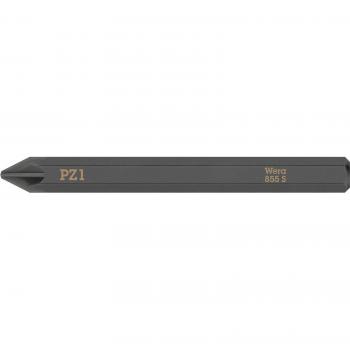 Punta Pozidriv 855 S PZ 1 x 70 mm - Wera, Bit 855 S PZ de 1/4 pulgada, longitud de 70 mm, paquete por 5 unidades