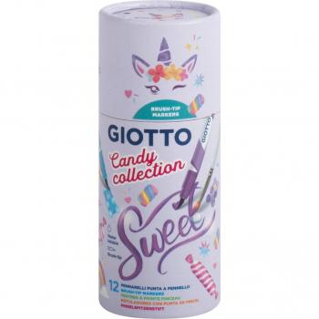 Bote de rotuladores Giotto Turbo Soft Brush Candy Collection 12 unidades