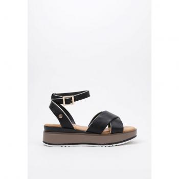 Isteria 23095 Sandalia de Plataforma Mujer Negro, Talla 36