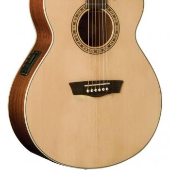 Washburn Harvest Series G7SCE Grand Auditorium Cutaway Acoustic Electric Guitar, Natural