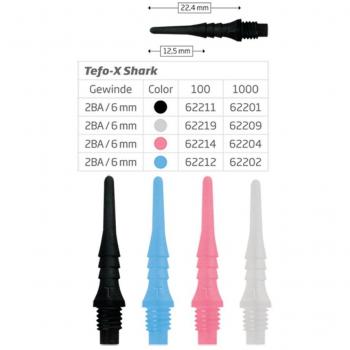 Bull's Darts 62211 - Tefo-x shark puntas de plastico 100 pcs. 2ba