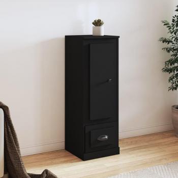 Aparador alto negro de madera contrachapada 36x35,5x103,5 cm