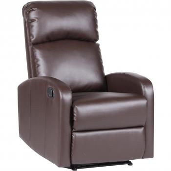 Astan Hogar Premium Sillón Relax Con Reclinación Manual, Tapizado Anti-cuarteo Chocolate, Compacto