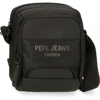 Bandolera mediana Pepe Jeans Bromley dos compartimentos negro