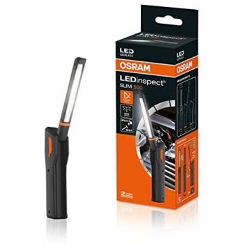 Lámpara de mano LED OSRAM LEDIL403, luz de trabajo recargable, 6000K, magnética, flexible, incluye gancho, IP54, 70-500 lm