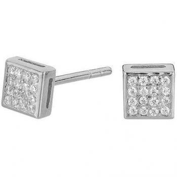 ITEMPORALITY Pendientes BOT??n Cuadrado Plata SEA-101-029-UU