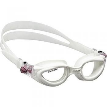 Gafas de natación Cressi Rocks con lentes transparentes, color blanco y rosa