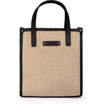 Pedro Miralles - Bolso de hombro de tejido con detalles en color negro modelo VISALIA