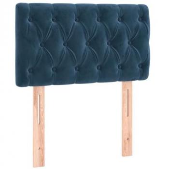 Cabecero de terciopelo azul oscuro 80x7x78/88 cm
