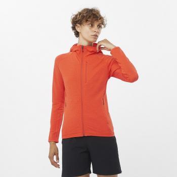 Chaqueta de mujer Essential Lightwarm Salomon con forro polar, capucha, color naranja, talla S