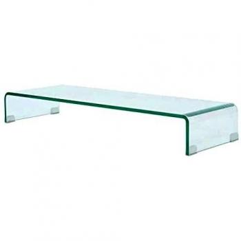 vidaXL TV Stand/Monitor Riser Glass Clear 90x30x13 cm
