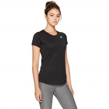 New Balance Accelerate Short Sleeve Camiseta, Mujer, Negro, Large