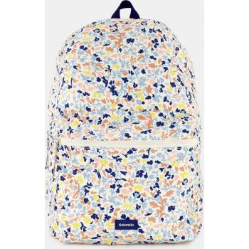 Mochila Tintoretto amarilla con flores y bolsillo frontal