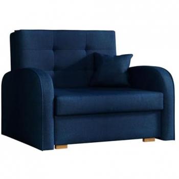 Sillón Columbus 114 Tapiz Azul con Patas de Madera y Dimensiones 85x103x98cm, Muebles Ya Montados