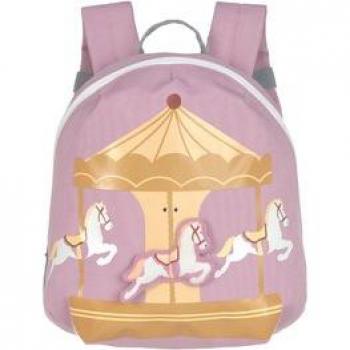 Mochila Infantil LÄSSIG Tiny Drivers - Carrusel, Lila, Unisex 20x9,5x24 cm
