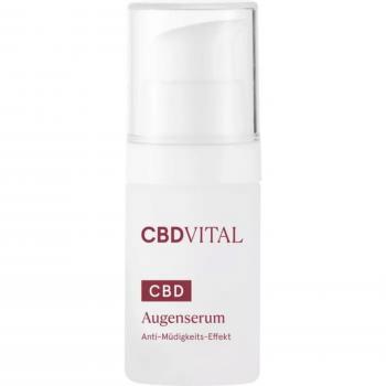 Sérum de Ojos CBD-Vital 15 ml - Antiarrugas, 75 mg Cannabidiol, 100% Vegano, con Ácido Hialurónico y Extracto de Uva