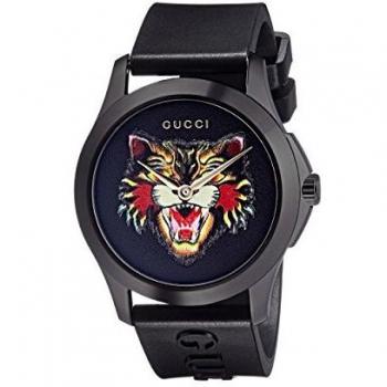 Gucci Unisex-Adult Analogue Classic Quartz Watch with Rubber Strap YA1264021
