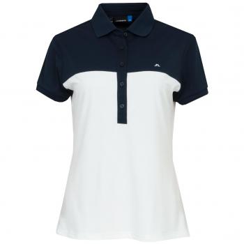 J Lindeberg – Carin TX par polo, color blanco, tamaño mediano