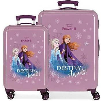 Disney Frozen Destiny awaits Juego de maletas Morado 55/64 cms Rígida ABS Cierre combinación 93L 4 ruedas dobles Equipaje de Mano
