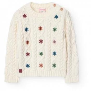 Boboli Jersey de bebé niña trenzado con estampado de flores