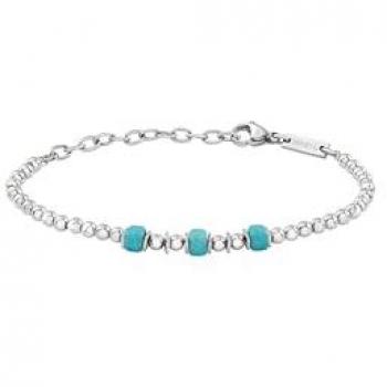 Pulsera Elegante Minimalista para Hombre Breil Mixology TJ3544 con Esferas de Acero y Cerámica Griega, Longitud Ajustable