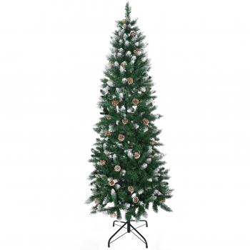 Árbol de Navidad Artificial de Nieve 180 cm con 508 Ramas y Piñas
