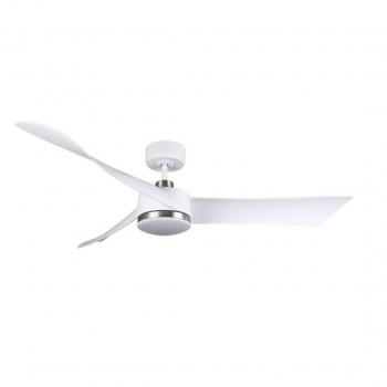 Ventilador de Techo DC Tempel 26W Blanco/Níquel, 3 Aspas, 132° de inclinación, 6 velocidades, 2950 lúmenes, control remoto y temporizador