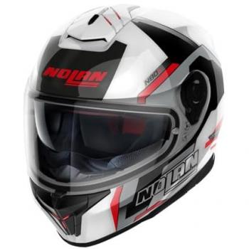 Casco integral Nolan N80-8 Wanted N-Com - Negro Gris Blanco (M)