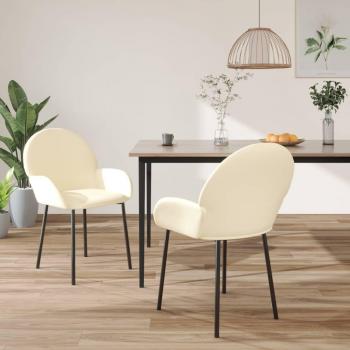 Cream Faux Leather Dining Chairs Set of 2