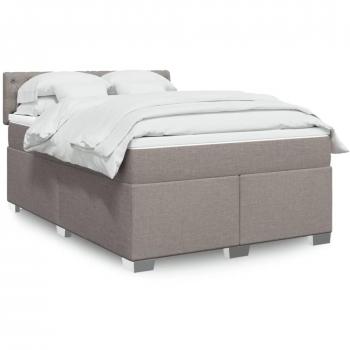 Cama Box Spring con Colchón de Tela Taupe 140x190 cm