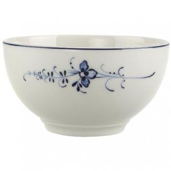 Villeroy & Boch Old Lu x Embourg Bowl, 750 ml, Premium Porcelain, White/Blue